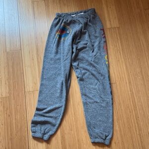 Aviator Nation Heather Gray Joggers with Rainbow Side Print
